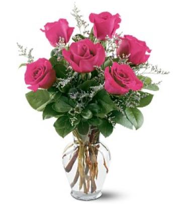 6 Pink Roses